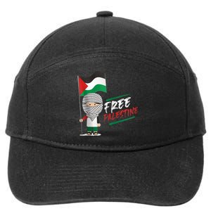 Back Print Free Palestine Flag Keffiyeh 7-Panel Snapback Hat