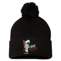 Back Print Free Palestine Flag Keffiyeh Pom Pom 12in Knit Beanie