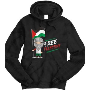 Back Print Free Palestine Flag Keffiyeh Tie Dye Hoodie