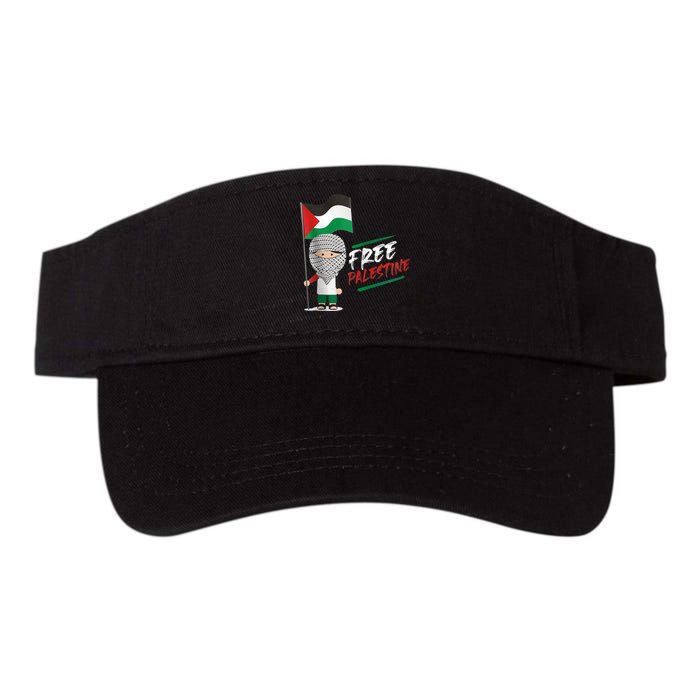 Back Print Free Palestine Flag Keffiyeh Valucap Bio-Washed Visor