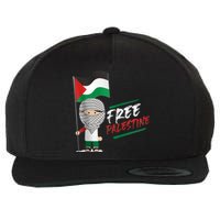 Back Print Free Palestine Flag Keffiyeh Wool Snapback Cap