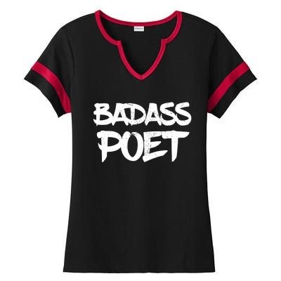 Badass Poet Funny Poetry Slam Literature Writer Gift Ladies Halftime Notch Neck Tee