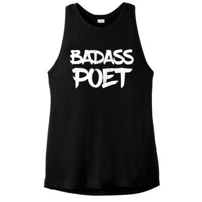 Badass Poet Funny Poetry Slam Literature Writer Gift Ladies PosiCharge Tri-Blend Wicking Tank