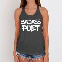 Badass Poet Funny Poetry Slam Literature Writer Gift Women's Knotted Racerback Tank