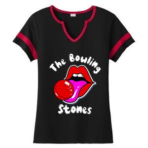 Bowling Player Funny The Bowling Stones Bowling Ball Funny Gift Ladies Halftime Notch Neck Tee