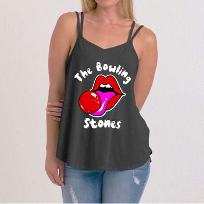 Bowling Player Funny The Bowling Stones Bowling Ball Funny Gift Women's Strappy Tank