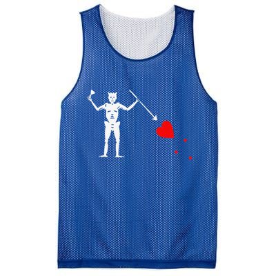 Blackbeard Pirate Flag Jolly Roger Skeleton Halloween Mesh Reversible Basketball Jersey Tank