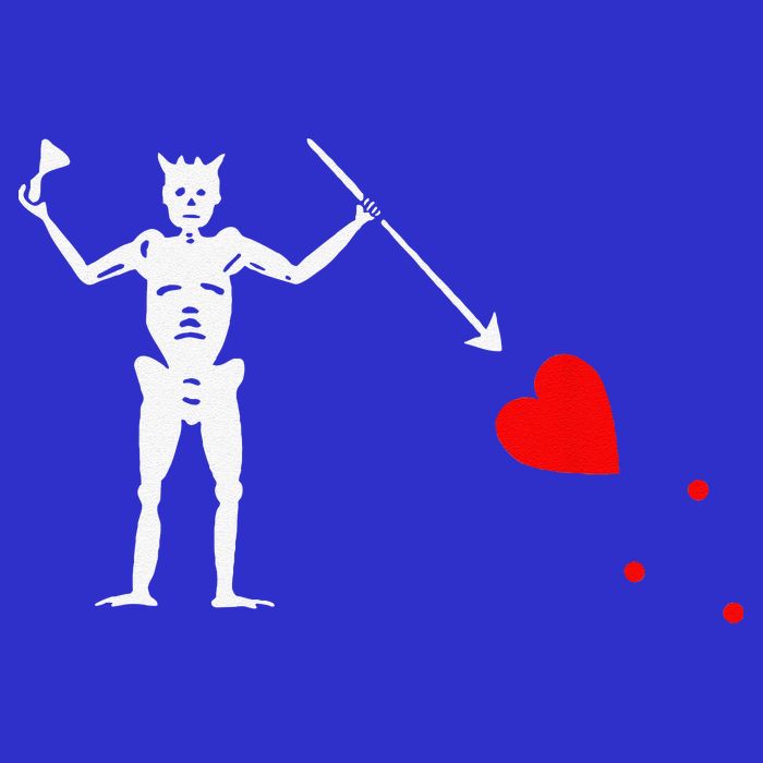 Blackbeard Pirate Flag Jolly Roger Skeleton Halloween Magnet