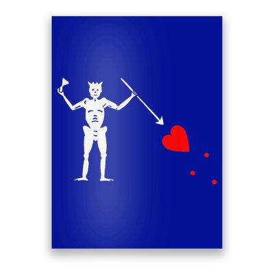 Blackbeard Pirate Flag Jolly Roger Skeleton Halloween Poster