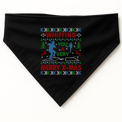 Baseball Pitching Funny Ugly Christmas Sweater Party Gift USA-Made Doggie Bandana