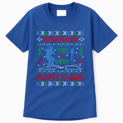 Baseball Pitching Funny Ugly Christmas Sweater Party Gift Tall T-Shirt