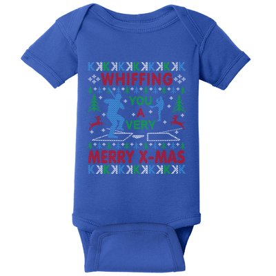 Baseball Pitching Funny Ugly Christmas Sweater Party Gift Baby Bodysuit