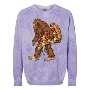 Bigfoot Pizza Funny Women Food Lovers Pepperoni Colorblast Crewneck Sweatshirt