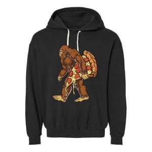 Bigfoot Pizza Funny Women Food Lovers Pepperoni Garment-Dyed Fleece Hoodie