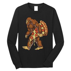 Bigfoot Pizza Funny Women Food Lovers Pepperoni Long Sleeve Shirt