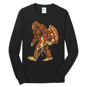 Bigfoot Pizza Funny Women Food Lovers Pepperoni Tall Long Sleeve T-Shirt