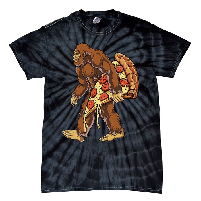 Bigfoot Pizza Funny Women Food Lovers Pepperoni Tie-Dye T-Shirt