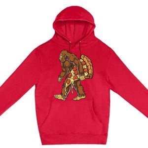 Bigfoot Pizza Funny Women Food Lovers Pepperoni Premium Pullover Hoodie