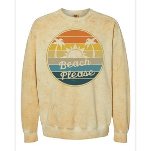 Beach Please Funny Tropical Retro Colorblast Crewneck Sweatshirt