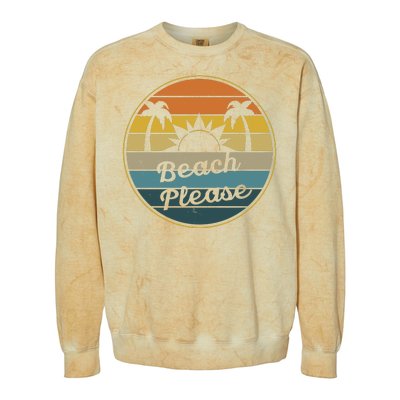 Beach Please Funny Tropical Retro Colorblast Crewneck Sweatshirt