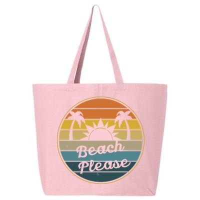 Beach Please Funny Tropical Retro 25L Jumbo Tote