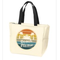 Beach Please Funny Tropical Retro Zip Tote Bag