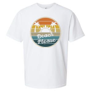 Beach Please Funny Tropical Retro Sueded Cloud Jersey T-Shirt