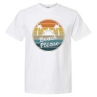 Beach Please Funny Tropical Retro Garment-Dyed Heavyweight T-Shirt