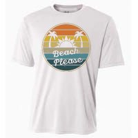 Beach Please Funny Tropical Retro Cooling Performance Crew T-Shirt