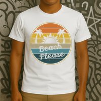 Beach Please Funny Tropical Retro T-Shirt