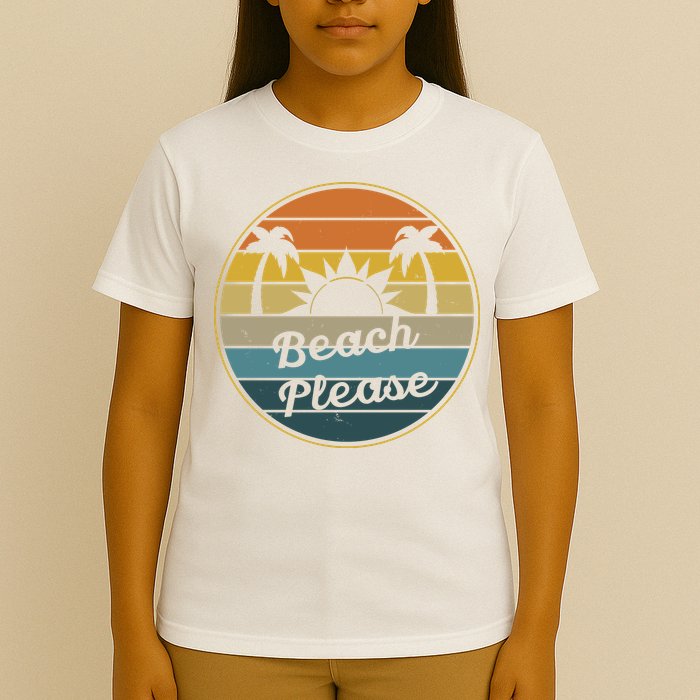 Beach Please Funny Tropical Retro T-Shirt