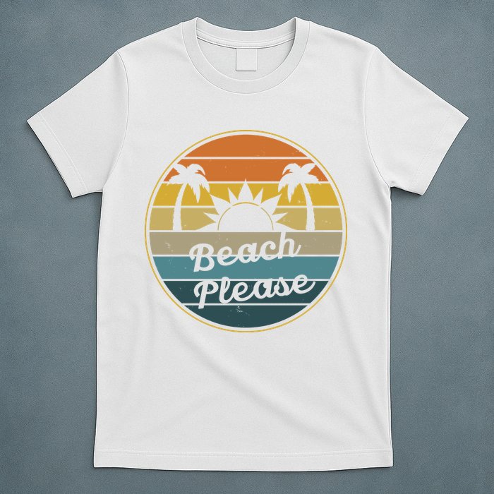 Beach Please Funny Tropical Retro T-Shirt