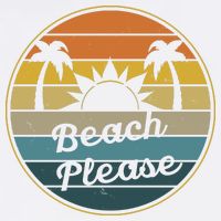 Beach Please Funny Tropical Retro T-Shirt