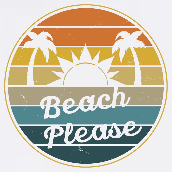 Beach Please Funny Tropical Retro T-Shirt