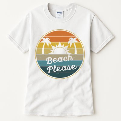 Beach Please Funny Tropical Retro Tall T-Shirt