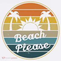 Beach Please Funny Tropical Retro Tall T-Shirt