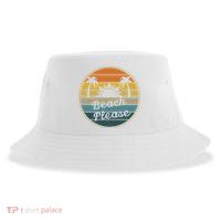 Beach Please Funny Tropical Retro Sustainable Bucket Hat