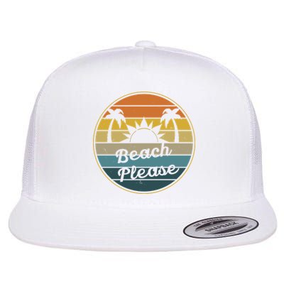 Beach Please Funny Tropical Retro Flatbill Hat