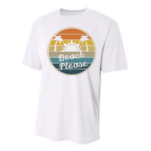 Beach Please Funny Tropical Retro Performance Sprint T-Shirt