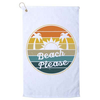 Beach Please Funny Tropical Retro Golf Towel