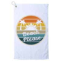 Beach Please Funny Tropical Retro Golf Towel