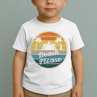 Beach Please Funny Tropical Retro Toddler T-Shirt