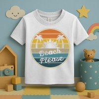 Beach Please Funny Tropical Retro Toddler T-Shirt