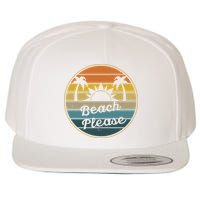 Beach Please Funny Tropical Retro Wool Snapback Cap