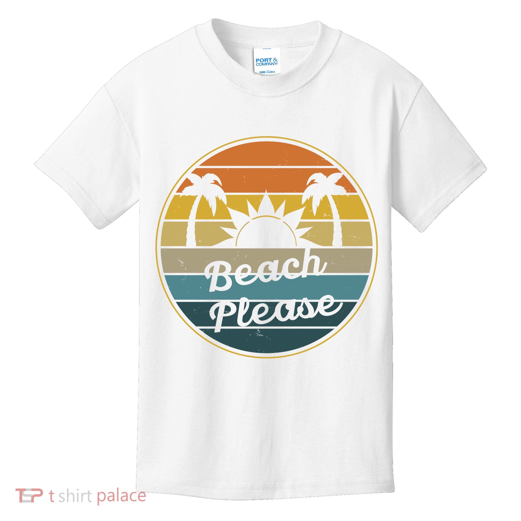 Beach Please Funny Tropical Retro Kids T-Shirt