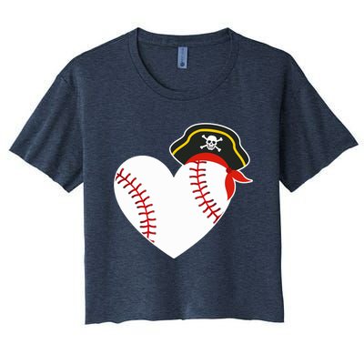 Baseball Pirate for Baseball Player Pitcher Catcher Women's Crop Top Tee