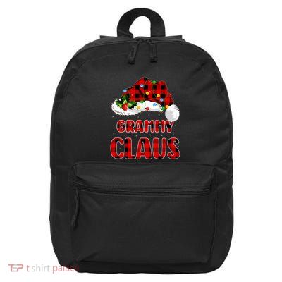 Buffalo Plaid Family Matching Santa Grammy Claus Christmas Long Sleeve 16 in Basic Backpack