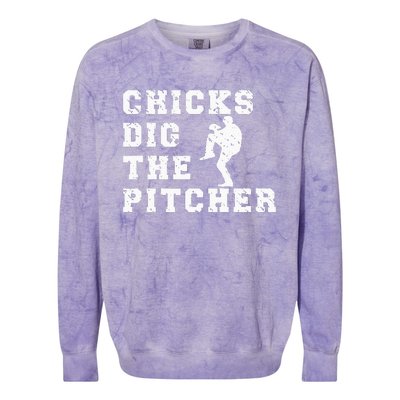 Baseball Pitcher Funny Colorblast Crewneck Sweatshirt