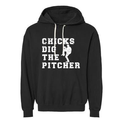 Baseball Pitcher Funny Garment-Dyed Fleece Hoodie