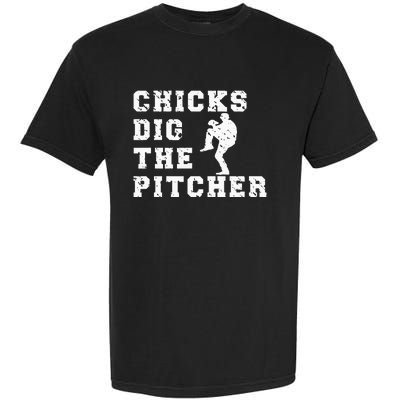 Baseball Pitcher Funny Garment-Dyed Heavyweight T-Shirt